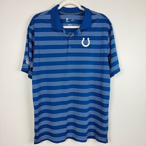 Nike Indianapolis Colts Polo Mens Large NFL On Field Apparel Football Blue White